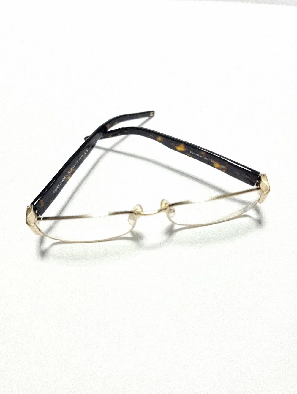 Dolce & Gabbana DG1108-B Gold Eyeglass Frames Missing 1 Stone G Logo